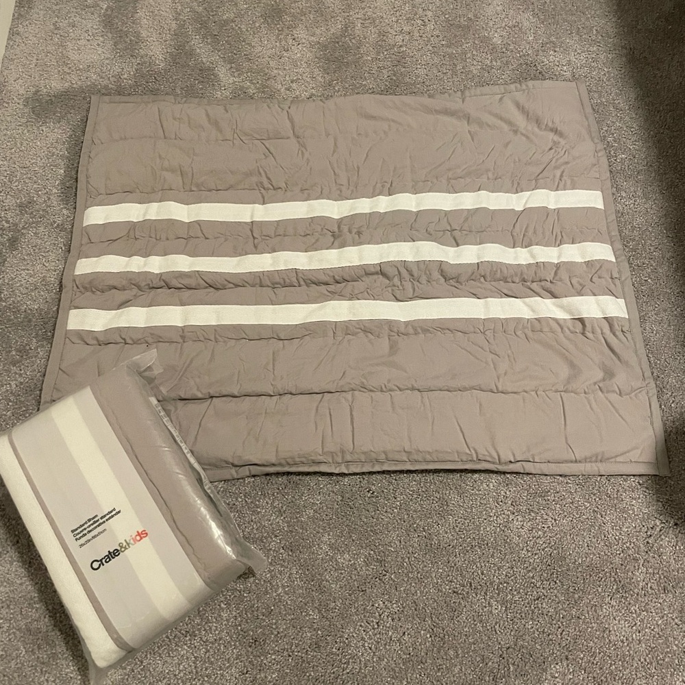 Crate & Kids Gray and White Striped standard sham (qty 2)